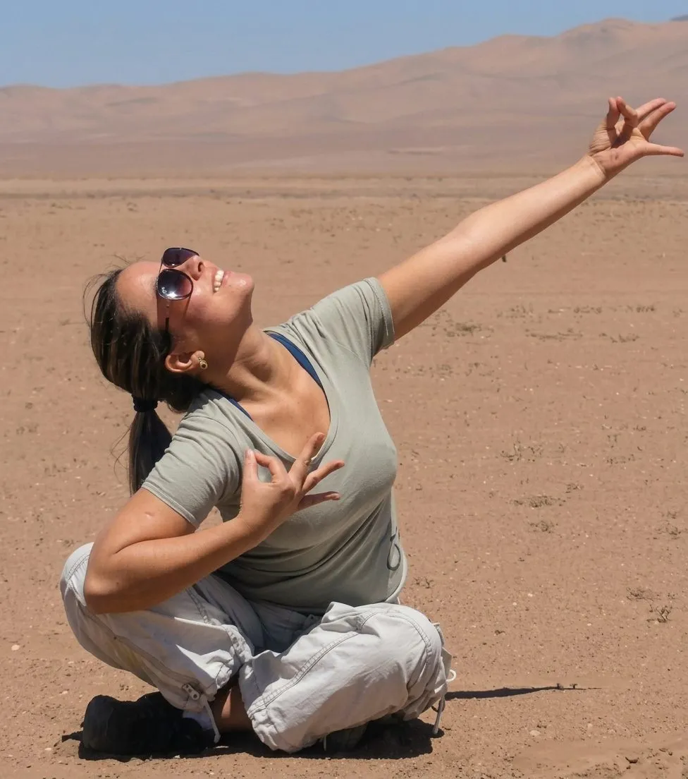Prática de Yoga no deserto